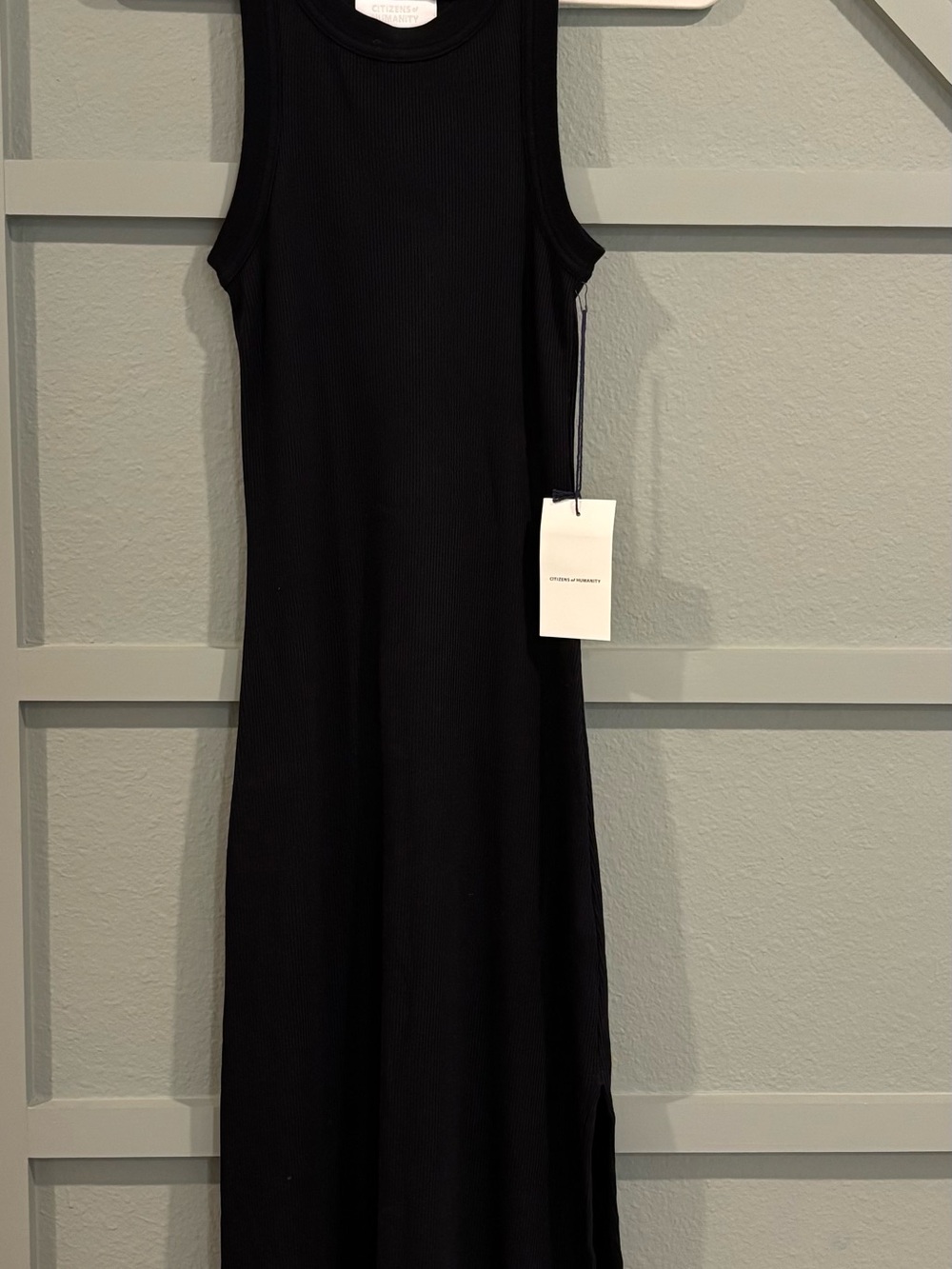 Citizens Of Humanity Black Ribbed Sleeveless Maxi Dress